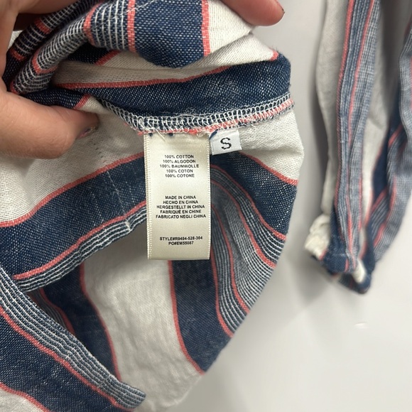 Anthropologie cloth & stone stripe button down shirt S - Picture 5 of 6
